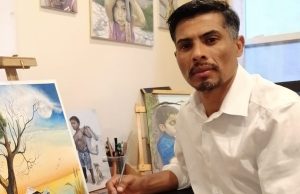 Bismarck Treminio pinta “Realidades que Hablan”